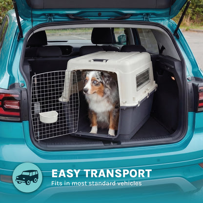 Large Airline-Approved Plastic Dog Kennel with Wheels