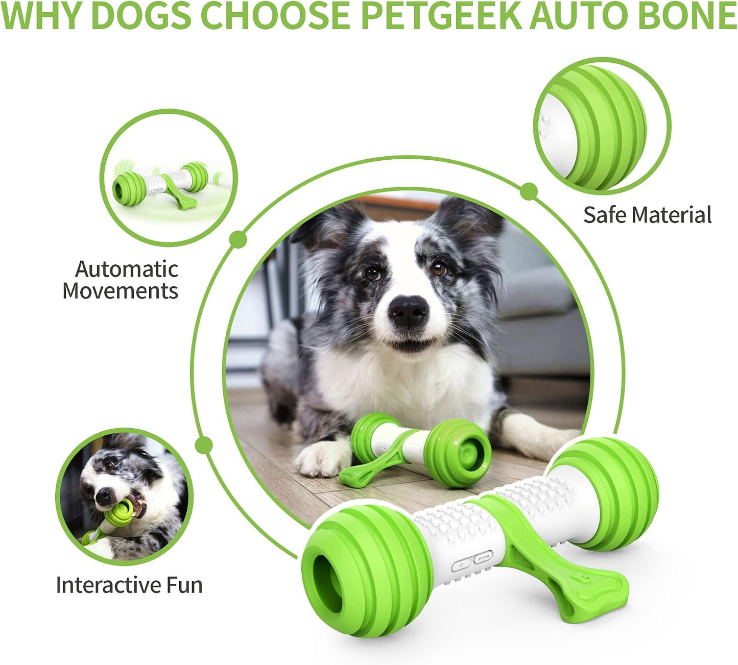 Motion-Activated Interactive Dog Toy - USB Rechargeable Electronic Dog Bone for Medium to Large Dogs, Designed to Alleviate Boredom and Enhance Stimulation (Green)