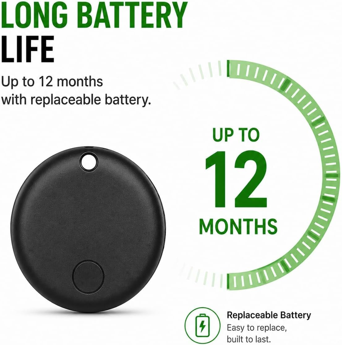 GPS Dog Collar Tracker - Waterproof Smart Tag Compatible with Apple Find My, No Monthly Fee, Advanced Tracking Solution for Pet Safety, Suitable for Small and Large Dogs