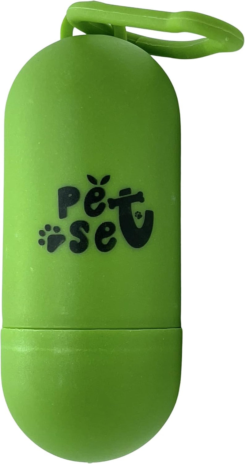 Stacy Talan Plastic Dog Waste Bag Dispenser with Leash Clip - Black and Green