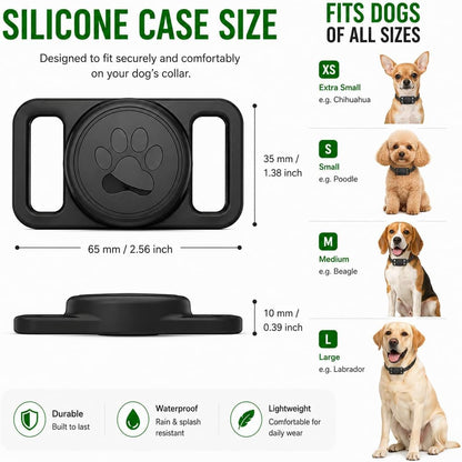 GPS Dog Collar Tracker - Waterproof Smart Tag Compatible with Apple Find My, No Monthly Fee, Advanced Tracking Solution for Pet Safety, Suitable for Small and Large Dogs