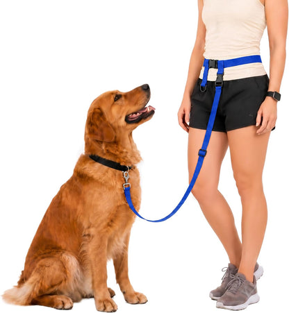 Hands-Free Dog Leash for Regular and Large Breeds - Royal Blue | Ideal for Walking, Running, and Training - Adjustable Waist Belt for Enhanced Comfort and Control | Suitable for Dogs Over 20 lbs.