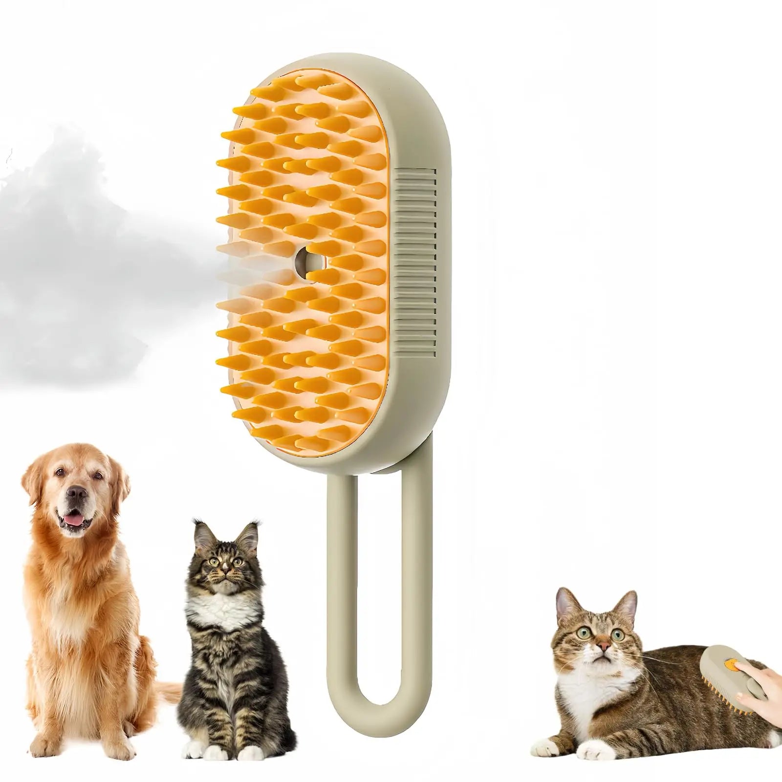 Transform Your Pet's Grooming Routine with the 3-in-1 Electric Cat and Dog Steam Brush Comb - Effortless Hair Removal, Massage, and Cleansing!