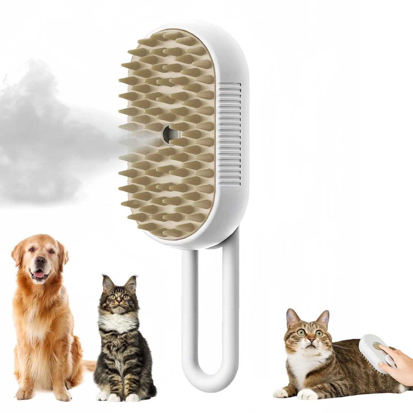 Transform Your Pet's Grooming Routine with the 3-in-1 Electric Cat and Dog Steam Brush Comb - Effortless Hair Removal, Massage, and Cleansing!