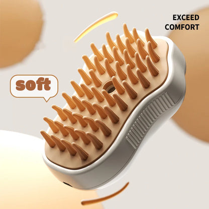 Transform Your Pet's Grooming Routine with the 3-in-1 Electric Cat and Dog Steam Brush Comb - Effortless Hair Removal, Massage, and Cleansing!