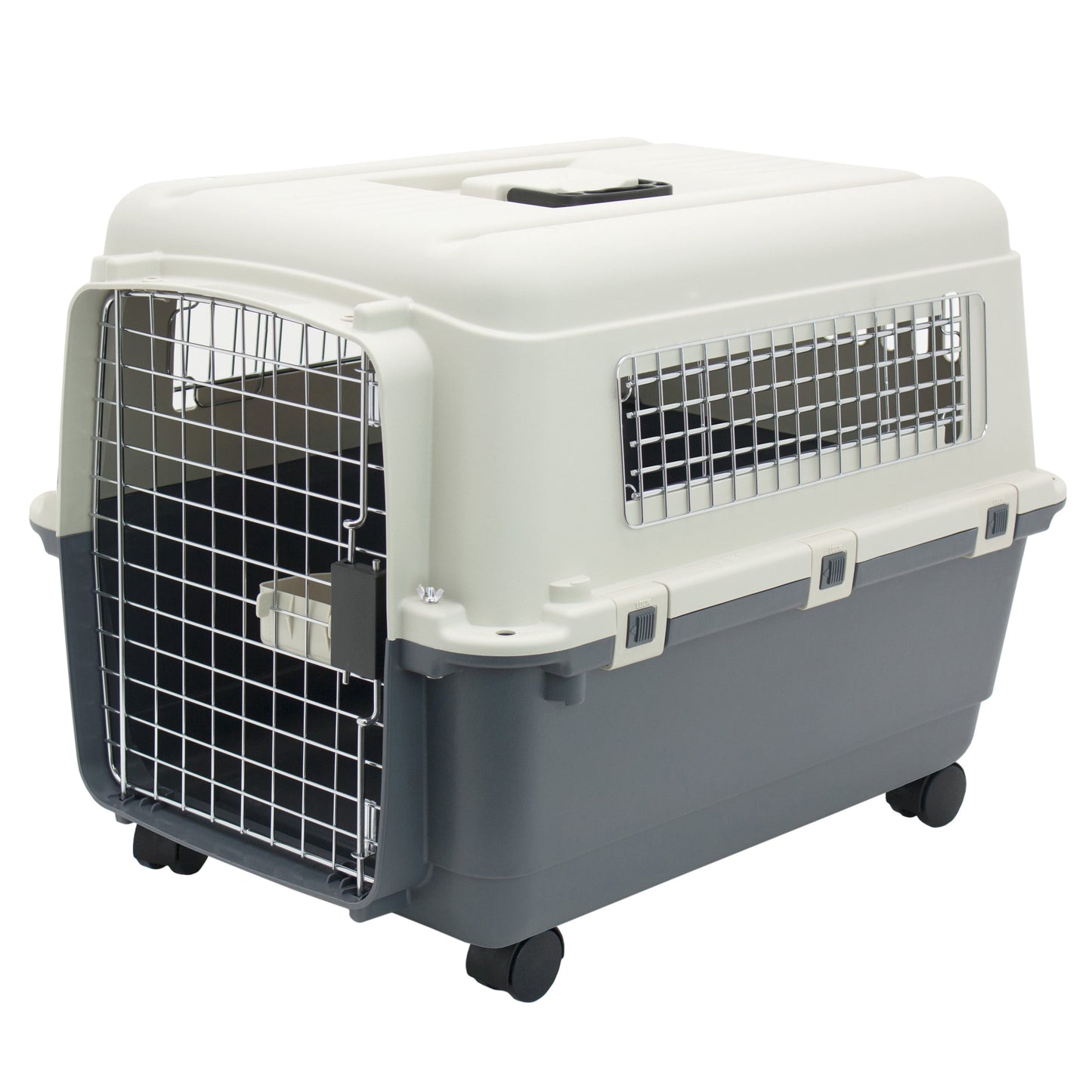 Large Airline-Approved Plastic Dog Kennel with Wheels