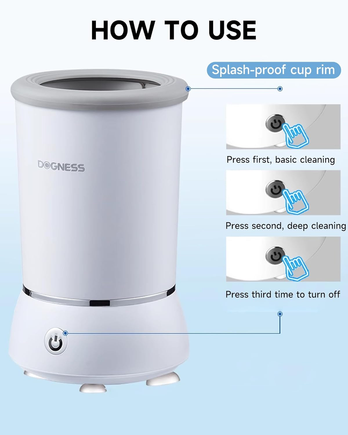 Electric Automatic Dog Paw Cleaner with Dual Speed for Small to Medium Dogs and Cats