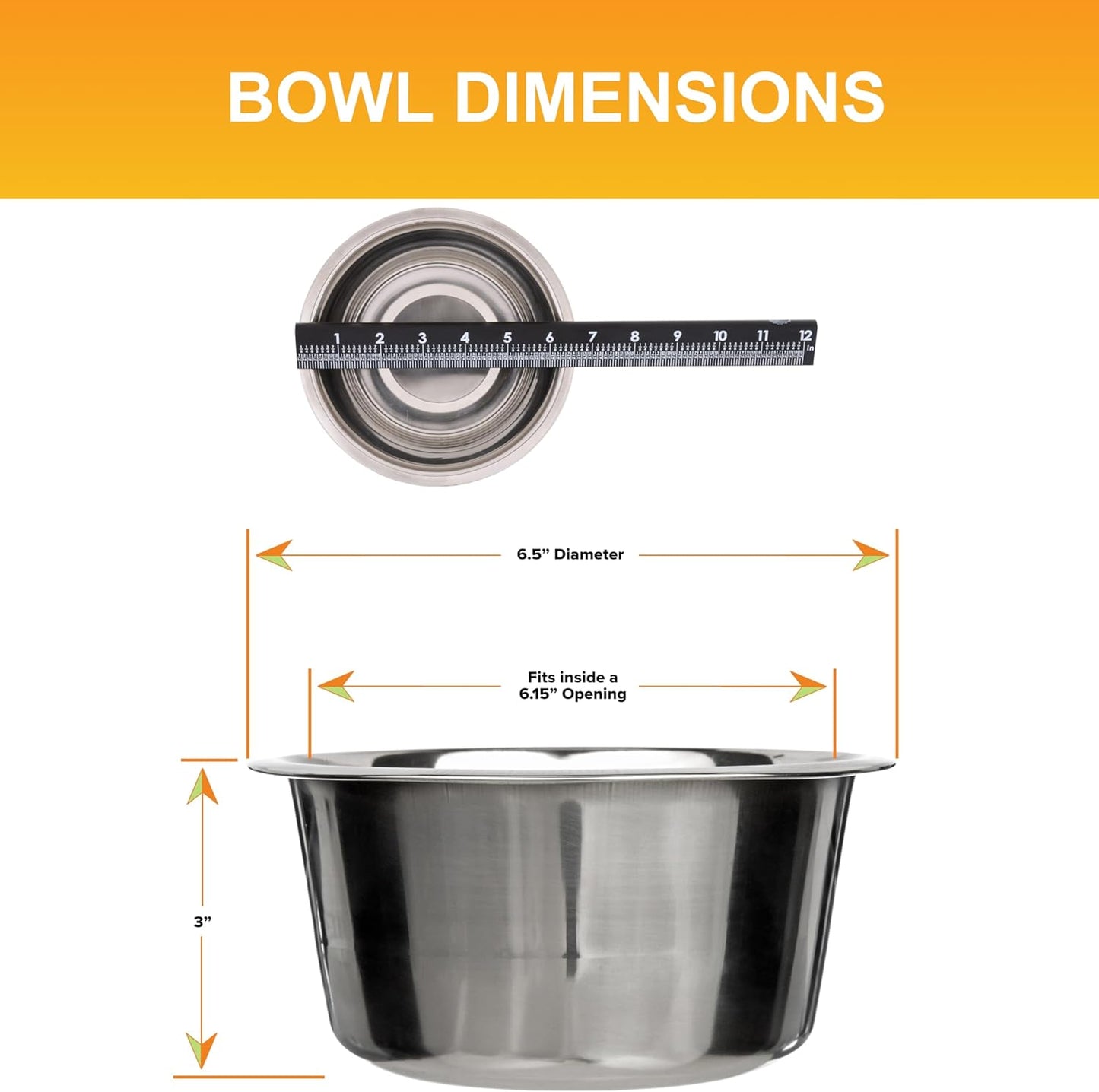 Stainless Steel 5-Cup (40 Oz.) Dog Bowl - Replacement Bowl for Medium Deluxe Neater Feeder, Dishwasher Safe Metal Dish for Food and Water