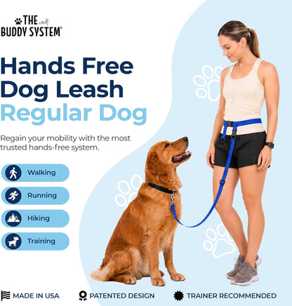 Hands-Free Dog Leash for Regular and Large Breeds - Royal Blue | Ideal for Walking, Running, and Training - Adjustable Waist Belt for Enhanced Comfort and Control | Suitable for Dogs Over 20 lbs.
