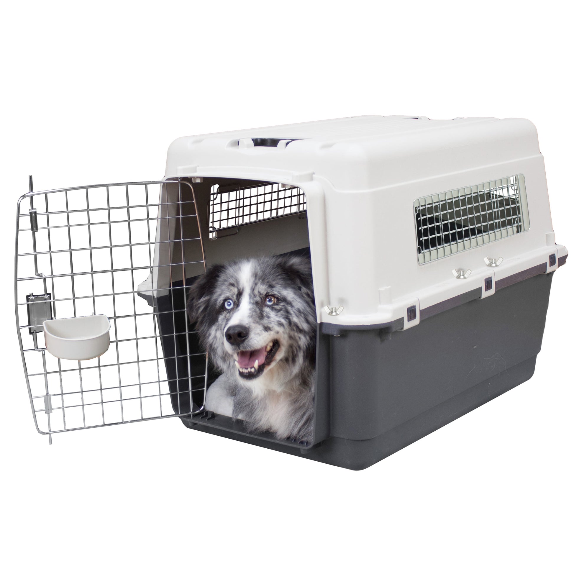 Large Airline-Approved Plastic Dog Kennel with Wheels