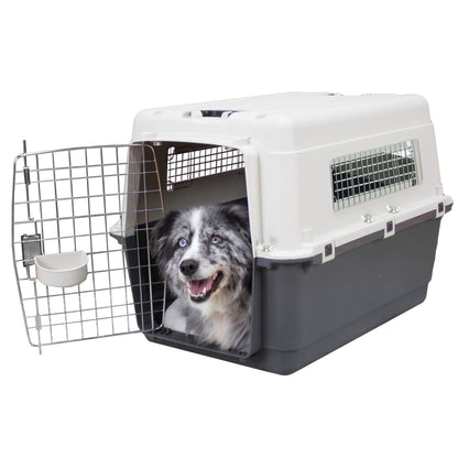 Large Airline-Approved Plastic Dog Kennel with Wheels