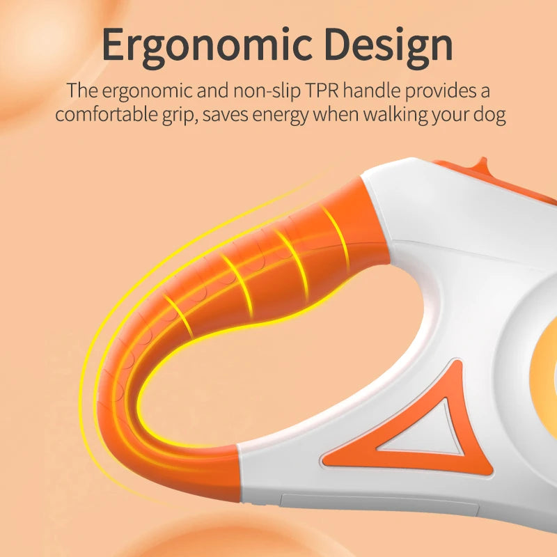 5M Automatic Retractable Dog Leash with LED Light - Stylish and Functional Pet Walking Solution
