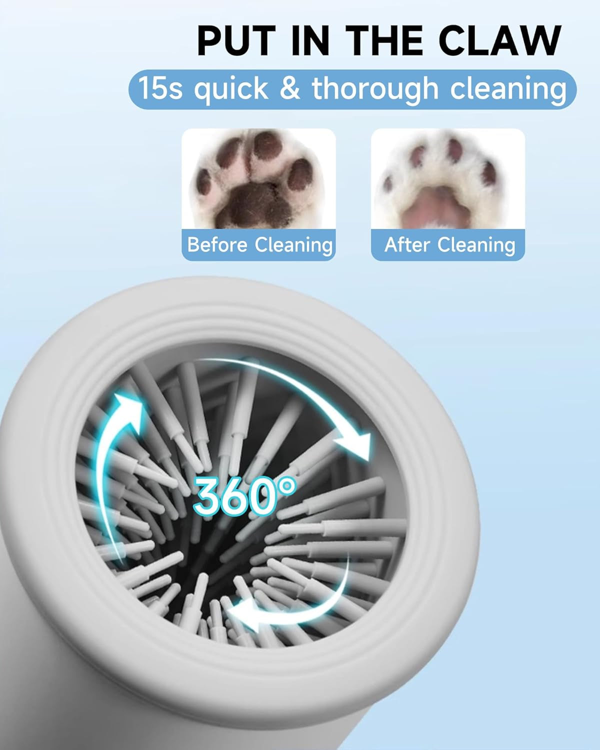 Electric Automatic Dog Paw Cleaner with Dual Speed for Small to Medium Dogs and Cats