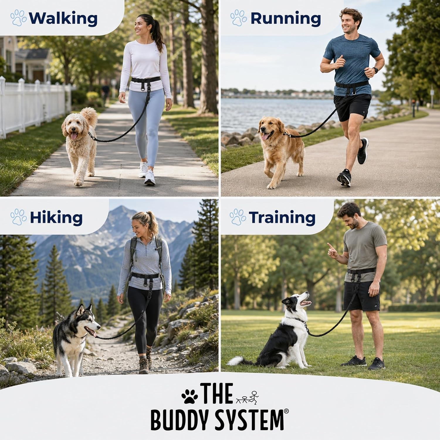 Hands-Free Dog Leash for Regular and Large Breeds - Royal Blue | Ideal for Walking, Running, and Training - Adjustable Waist Belt for Enhanced Comfort and Control | Suitable for Dogs Over 20 lbs.