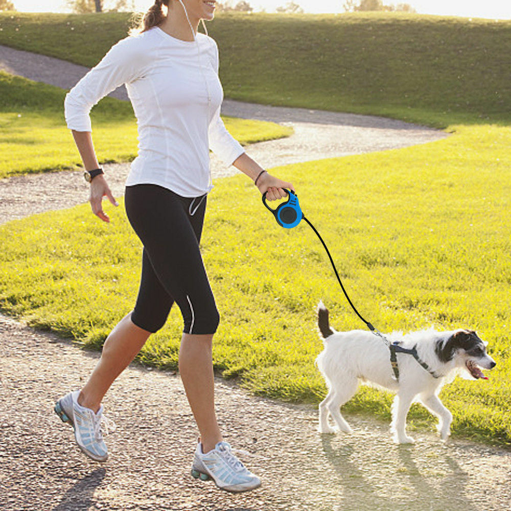16.5FT Automatic Retractable Dog Leash with Pet Collar - Hands-Free Walking Solution, Free Shipping within the US
